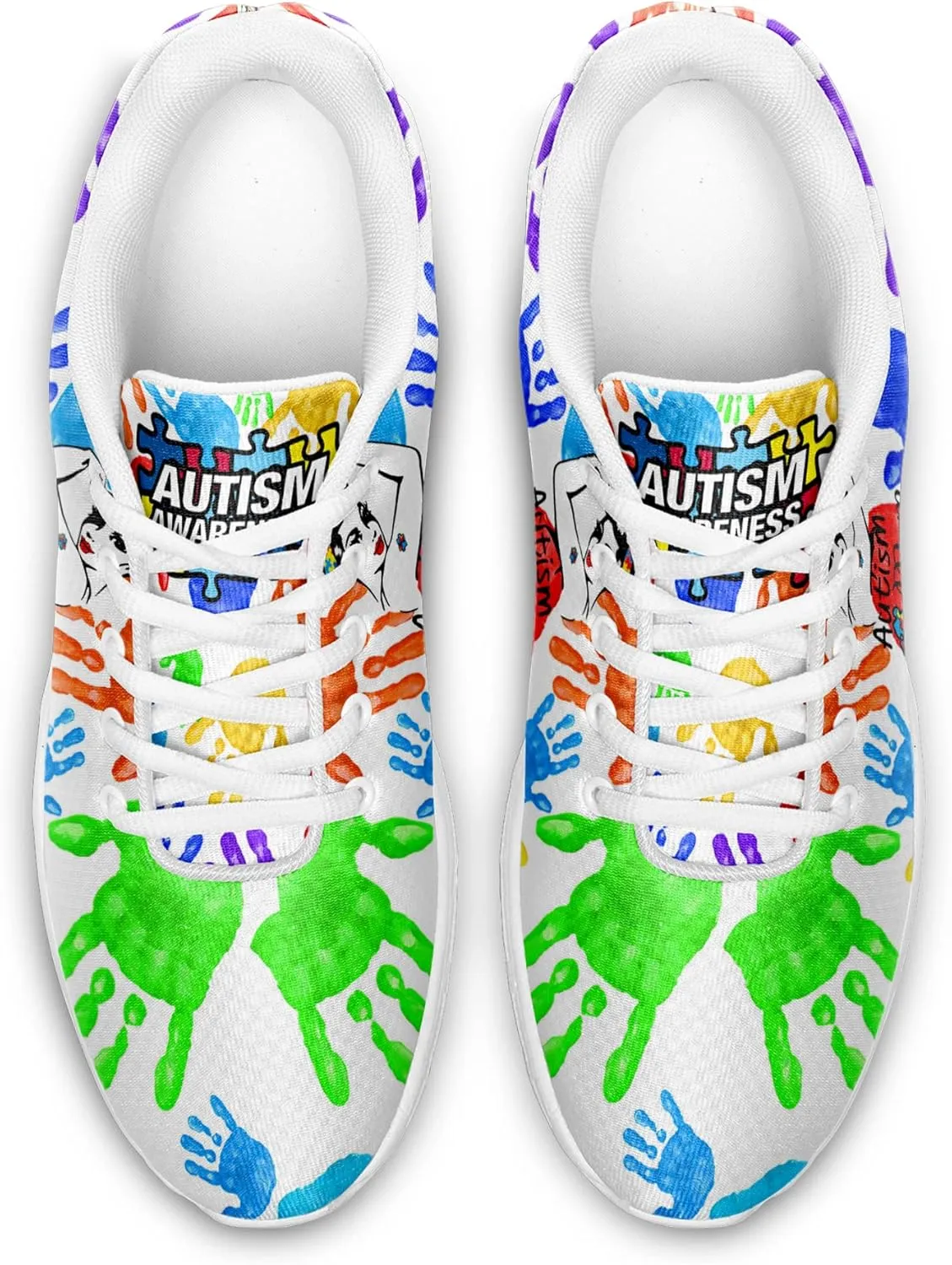 Women Casual Shoes,Autism Awareness Sneaker Slide On Comfort Lightweight Athletic Casual Tennis Gym Sneakers for Women
