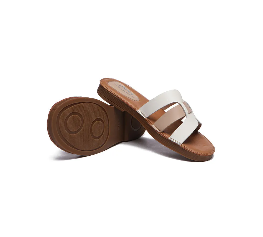 Women Flat Slides Open Toe Woven Ultra Soft Sandals