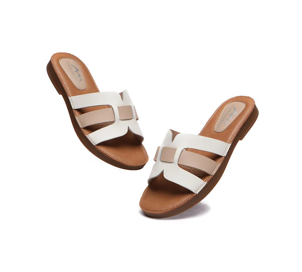 Women Flat Slides Open Toe Woven Ultra Soft Sandals