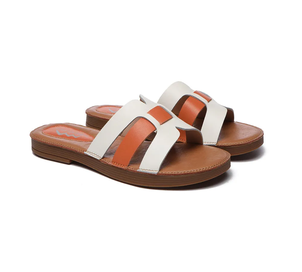 Women Flat Slides Open Toe Woven Ultra Soft Sandals