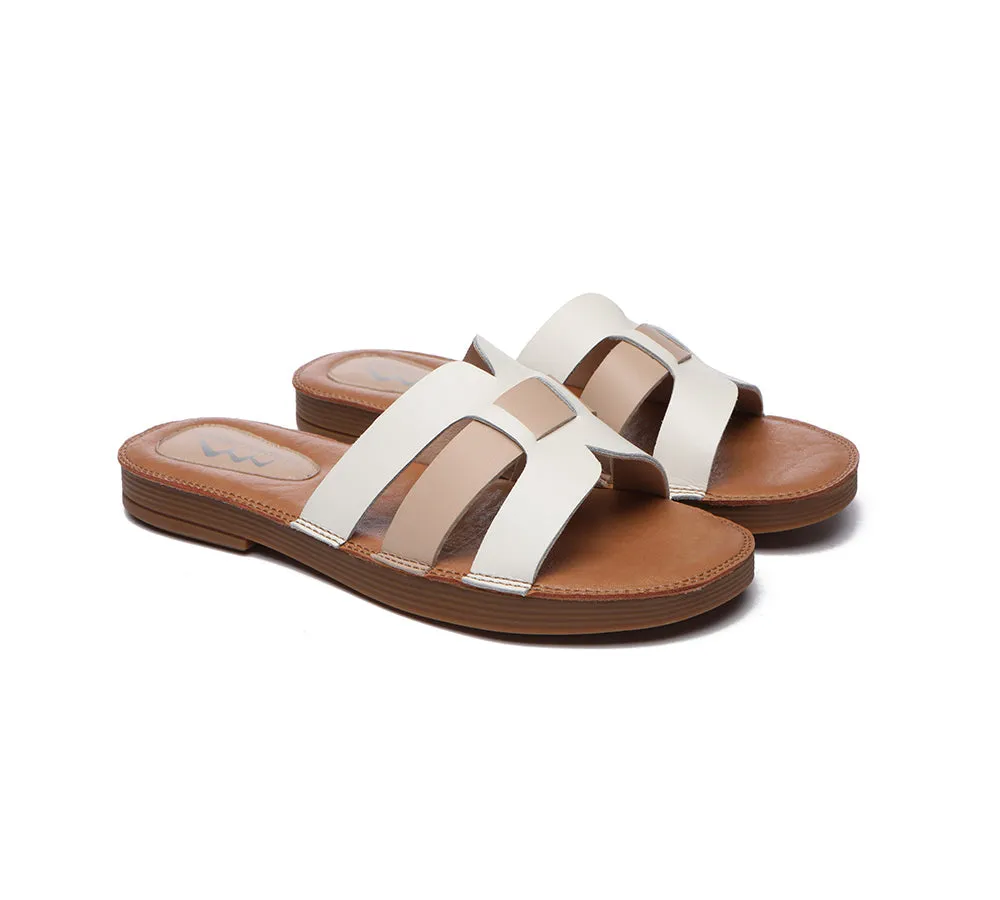 Women Flat Slides Open Toe Woven Ultra Soft Sandals