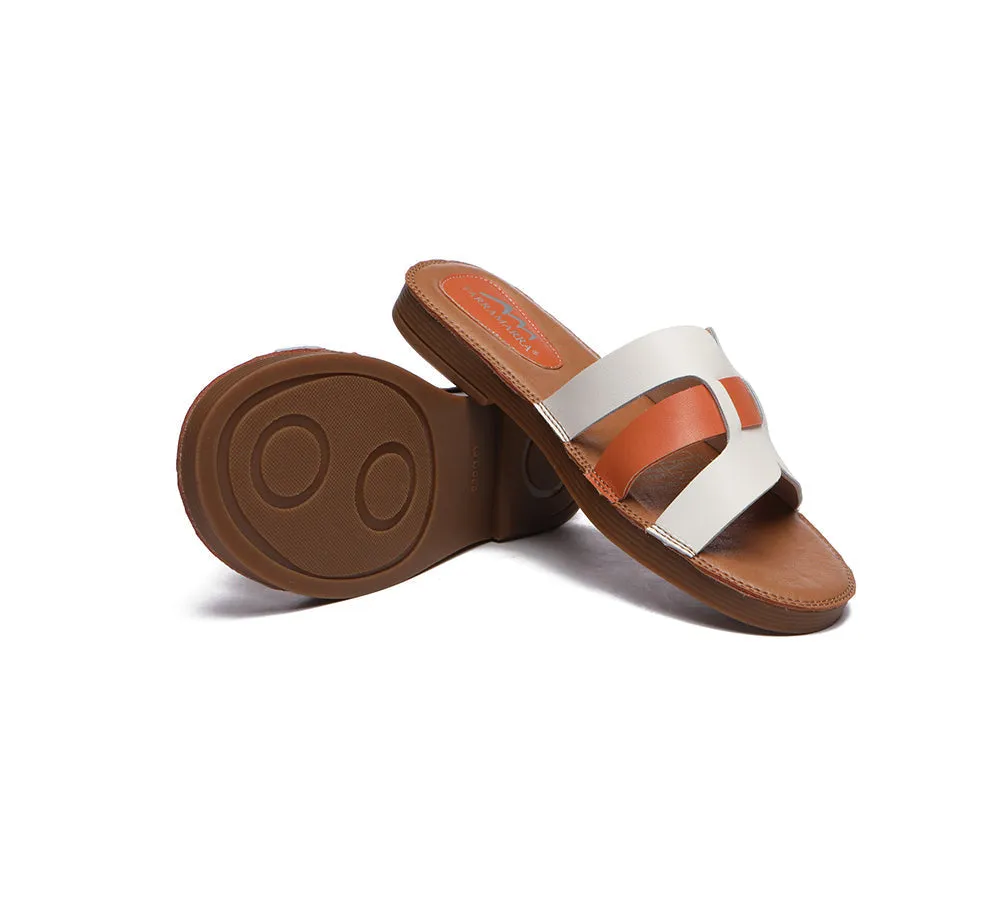 Women Flat Slides Open Toe Woven Ultra Soft Sandals