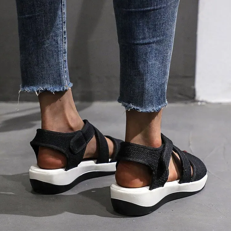 Women Sandals Breathable Flat Shoes Soft Mesh Summer Shoes