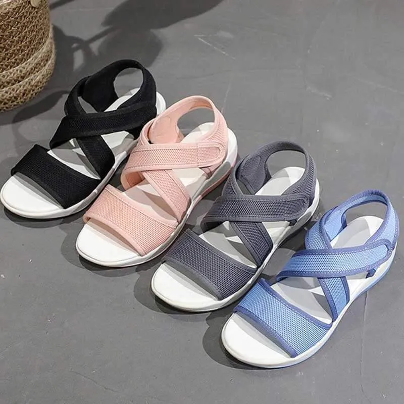 Women Sandals Breathable Flat Shoes Soft Mesh Summer Shoes