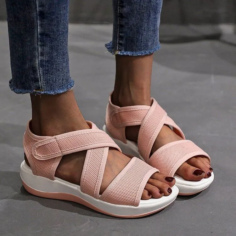 Women Sandals Breathable Flat Shoes Soft Mesh Summer Shoes