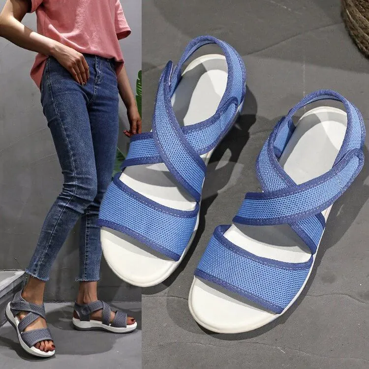 Women Sandals Breathable Flat Shoes Soft Mesh Summer Shoes