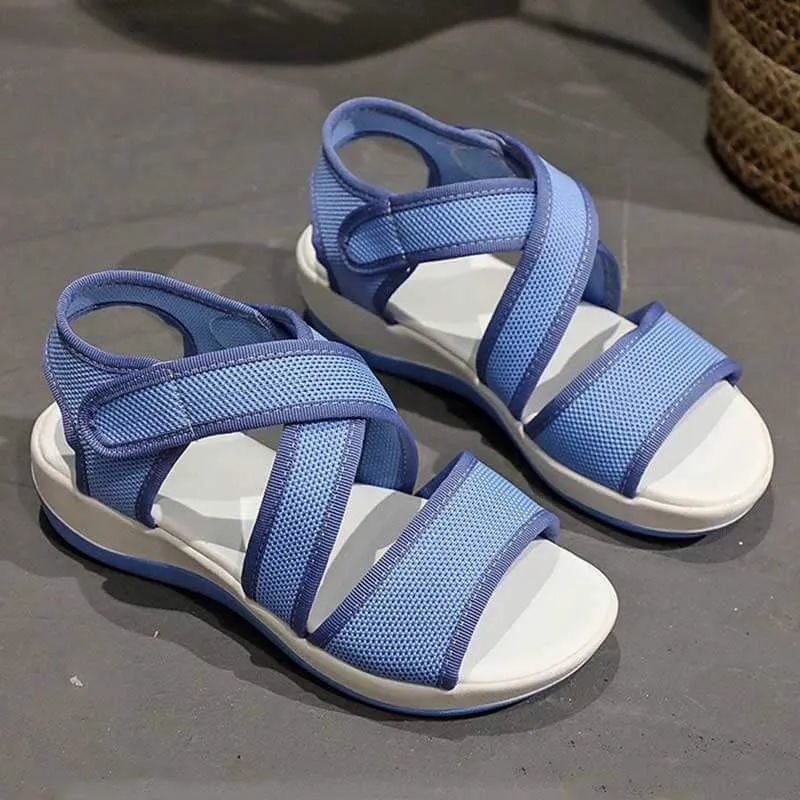 Women Sandals Breathable Flat Shoes Soft Mesh Summer Shoes