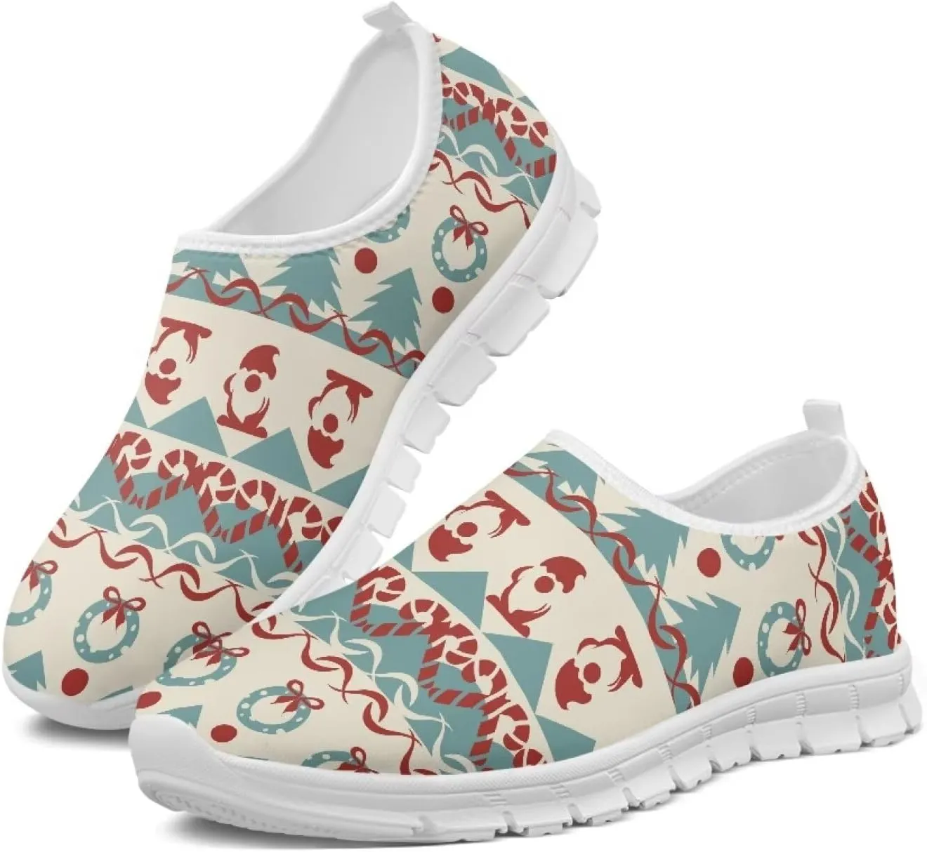 Women Sports Air Running Sneakers Lightweight Slide-in Casual Walking Shoes（White Sole）
