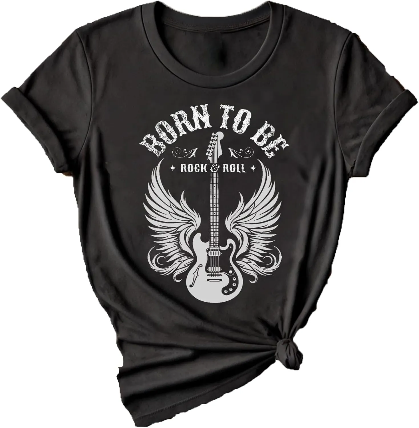 Women Vintage Rock T Shirts Summer Casual Loose Fit Short Sleeve Country Rock Band T-Shirts