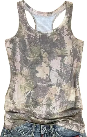Womens Mandala Vintage Graphic Racerback Tank Tops Summer Casual Loose O-Neck Tanks Vest Vacation Classic-Fit Shirt Cami