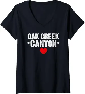Womens Oak Creek Canyon Cousin of Grand Canyon Sedona Flagstaff V-Neck T-Shirt