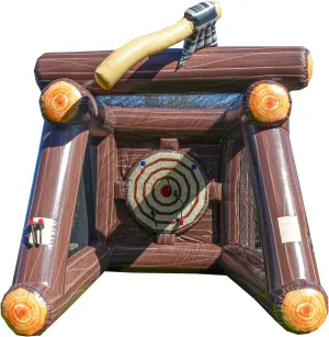 XJUMP 13’ FT Lightweight Premium Marble Color Inflatable Axe Throwing Target Game with Blower and Foam Axes Kids and Adults Commercial Grade Rental Game Throwing Target Holes Toss Game Outdoor Indoor