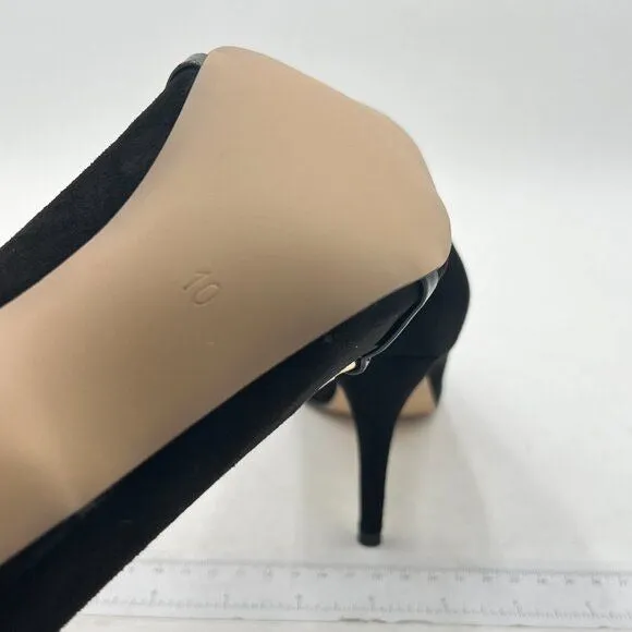 YDN Women's Mid Heels Slip on Loafer Stilettos Pumps Pointy Toe Slide Suede Prom