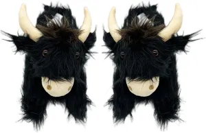Zureto Highland Cow Plush Scottish Cow Slippers, Soft Warm Animal Home Indoor Shoes