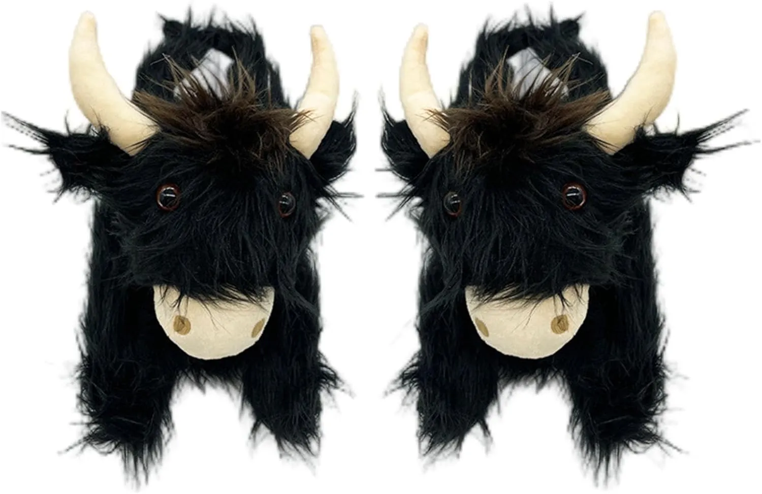 Zureto Highland Cow Plush Scottish Cow Slippers, Soft Warm Animal Home Indoor Shoes