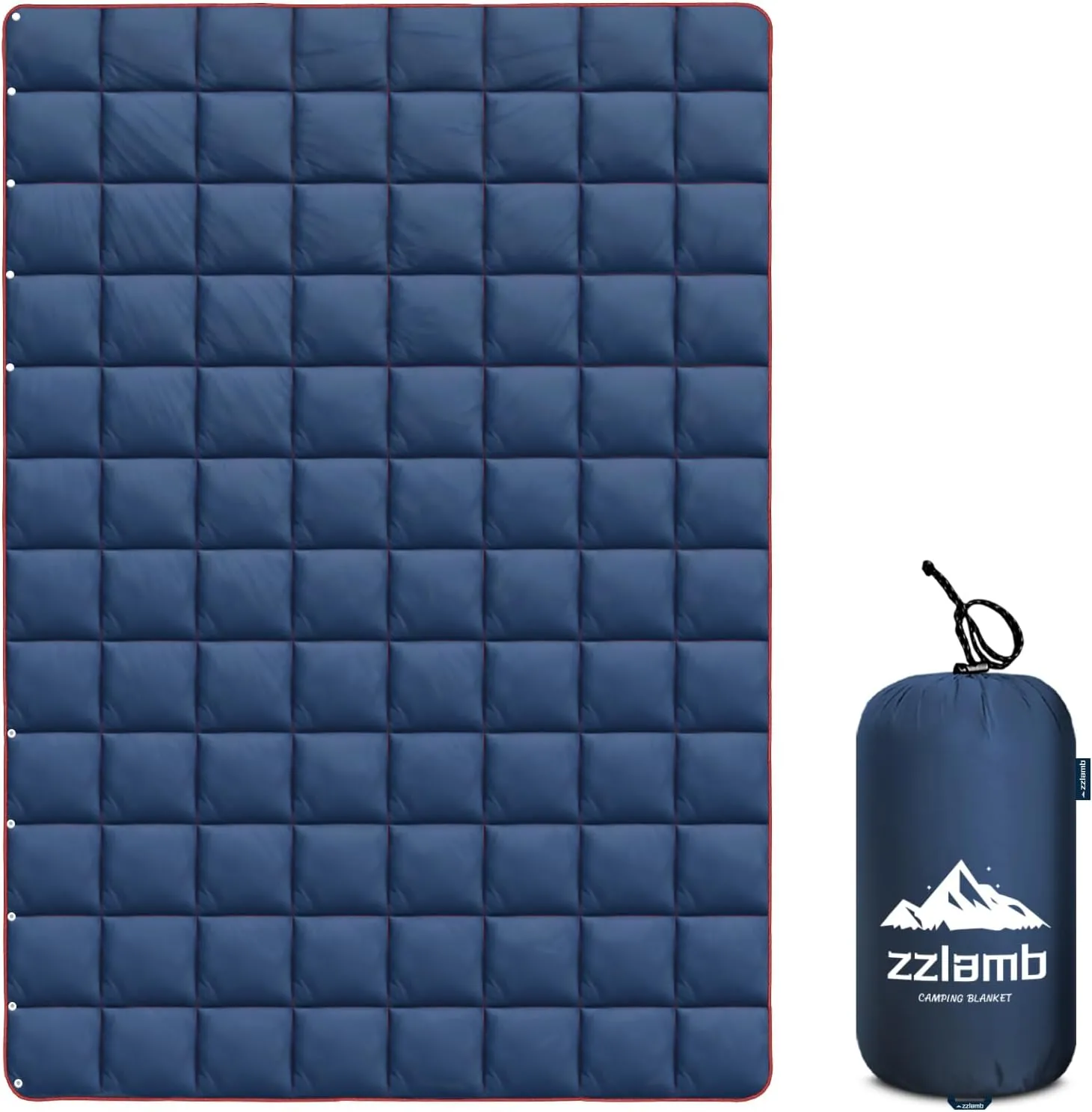 zzlamb Camping Blanket, Compact Lightweight Soft Puffy Blanket Water-Repellent, Packable Warm Quilt Down Alternative Picnic Hiking Backpacking Beach Travel RV Airplane Couch Car
